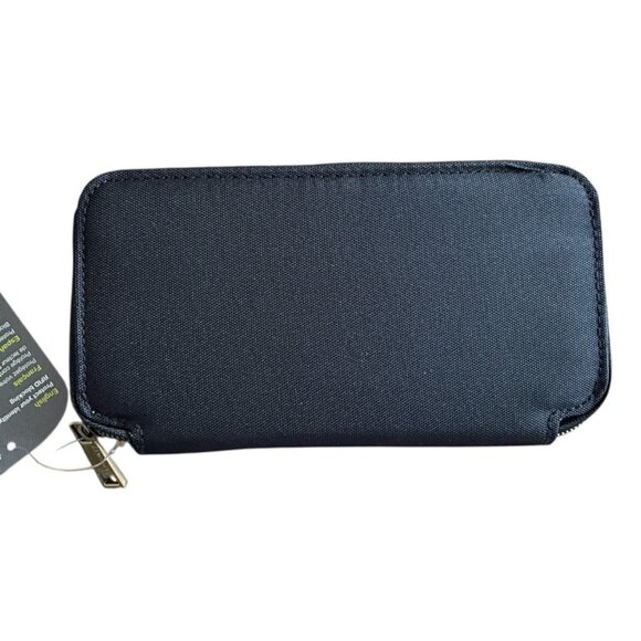 NEW IN BOX Travelon Black Safe ID RFID Blocking Zippered Wallet Wristlet - Picture 2 of 10